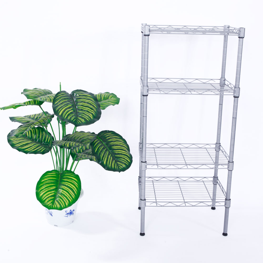 4 Tier Wire Shelving Steel Rack Shelf Adjustable Unit Garage Kitchen Storage Ebay Wire Shelving Installation Template