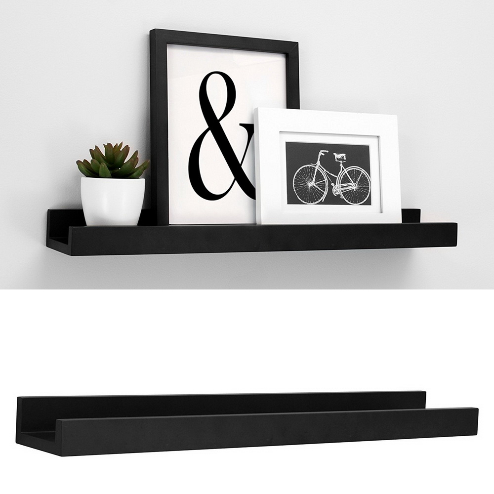Wallniture 23 wall mount floating shelves picture ledge space saving black