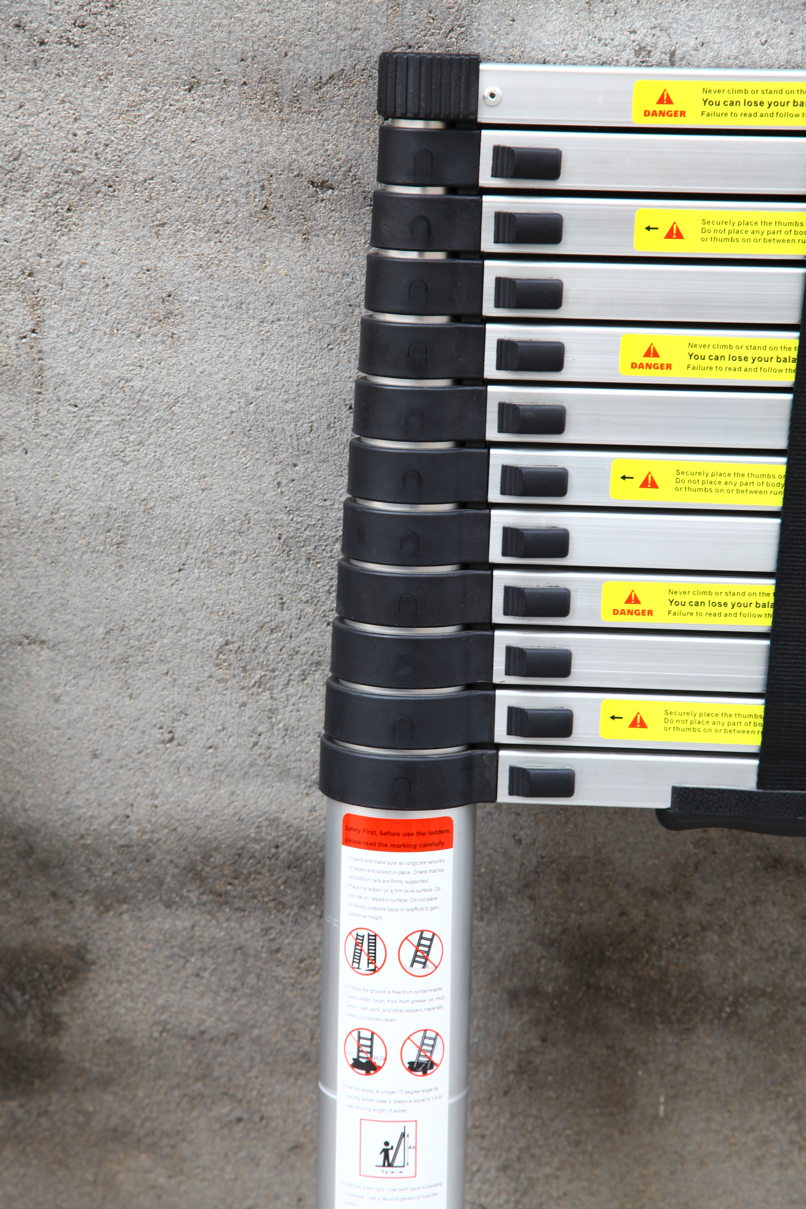 EN131 12.5ft Aluminum Telescoping Telescopic Extension Ladder Tall