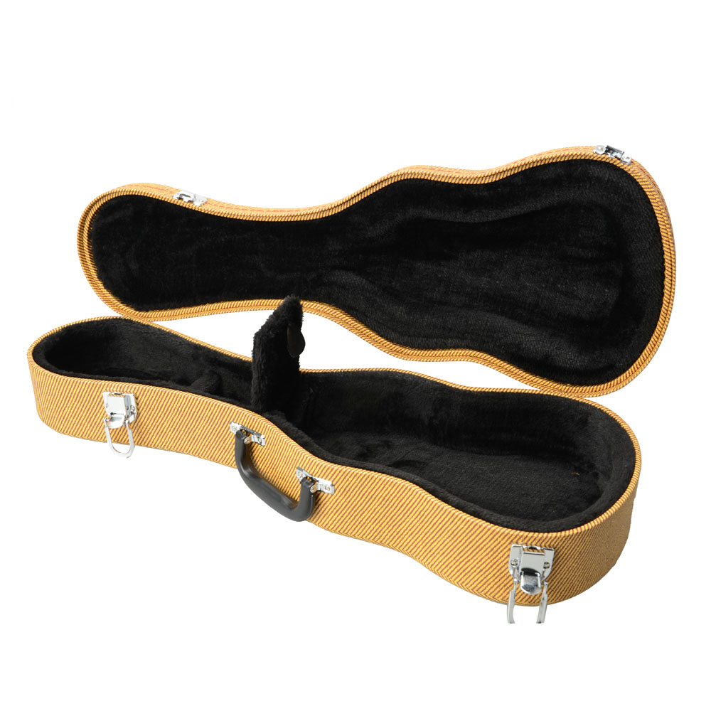 New 24" Deluxe Concert Ukulele Hard Case tweed Yellow eBay
