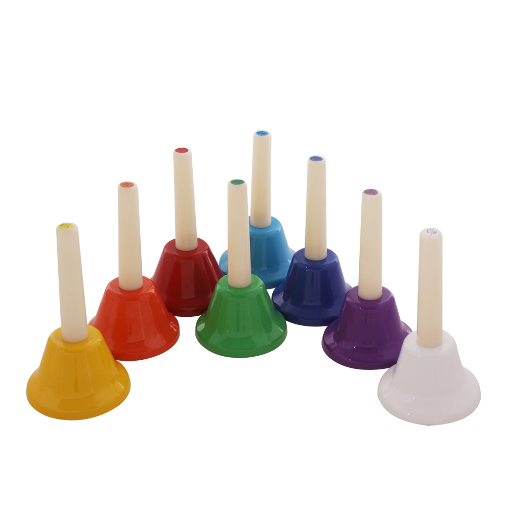 New 8Note Stage Hand Bell Set Metal Colorful Kid Children Musical Toy