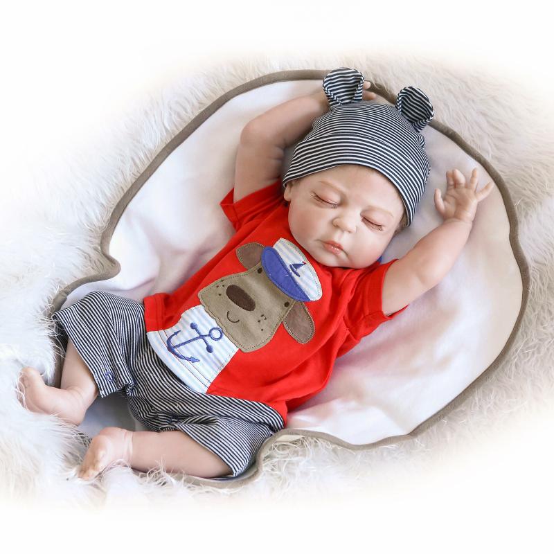 23" Full Body Silicone Reborn Baby Sleeping Doll Soft Vinyl Lifelike