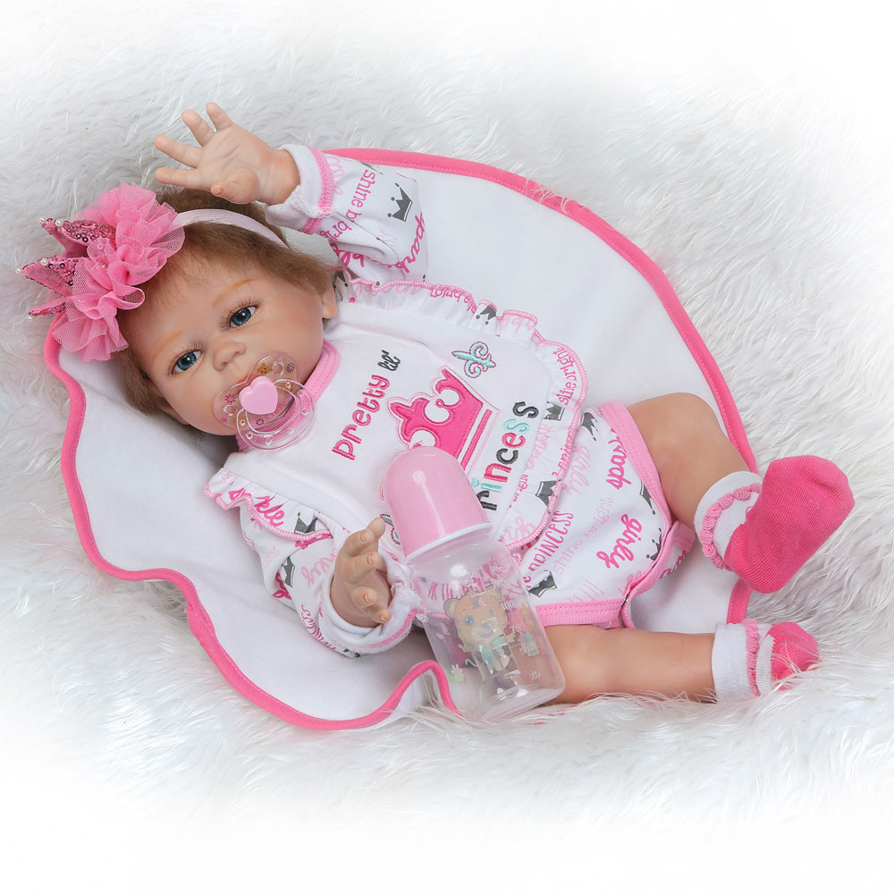 11/" Full Soft Silicone Vinyl Reborn Baby Doll Lifelike Newborn Girl Child Gift