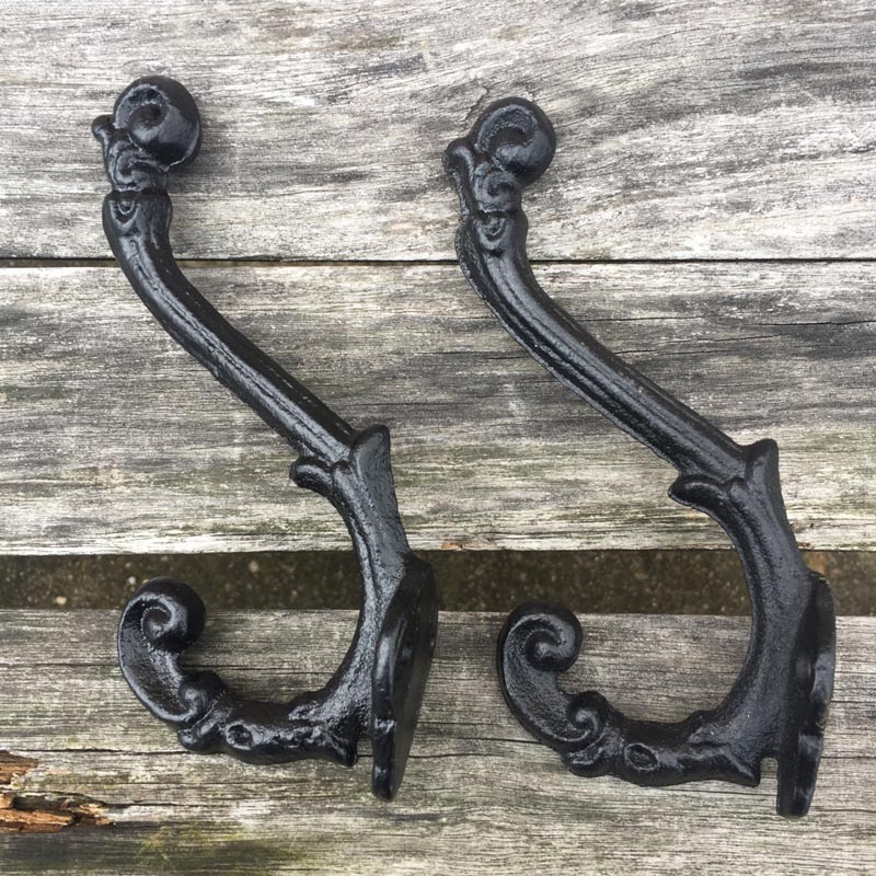 5 1/3" Vintage Retro Style Cast Iron Wall Coat Hooks Hat Hook Hall Tree