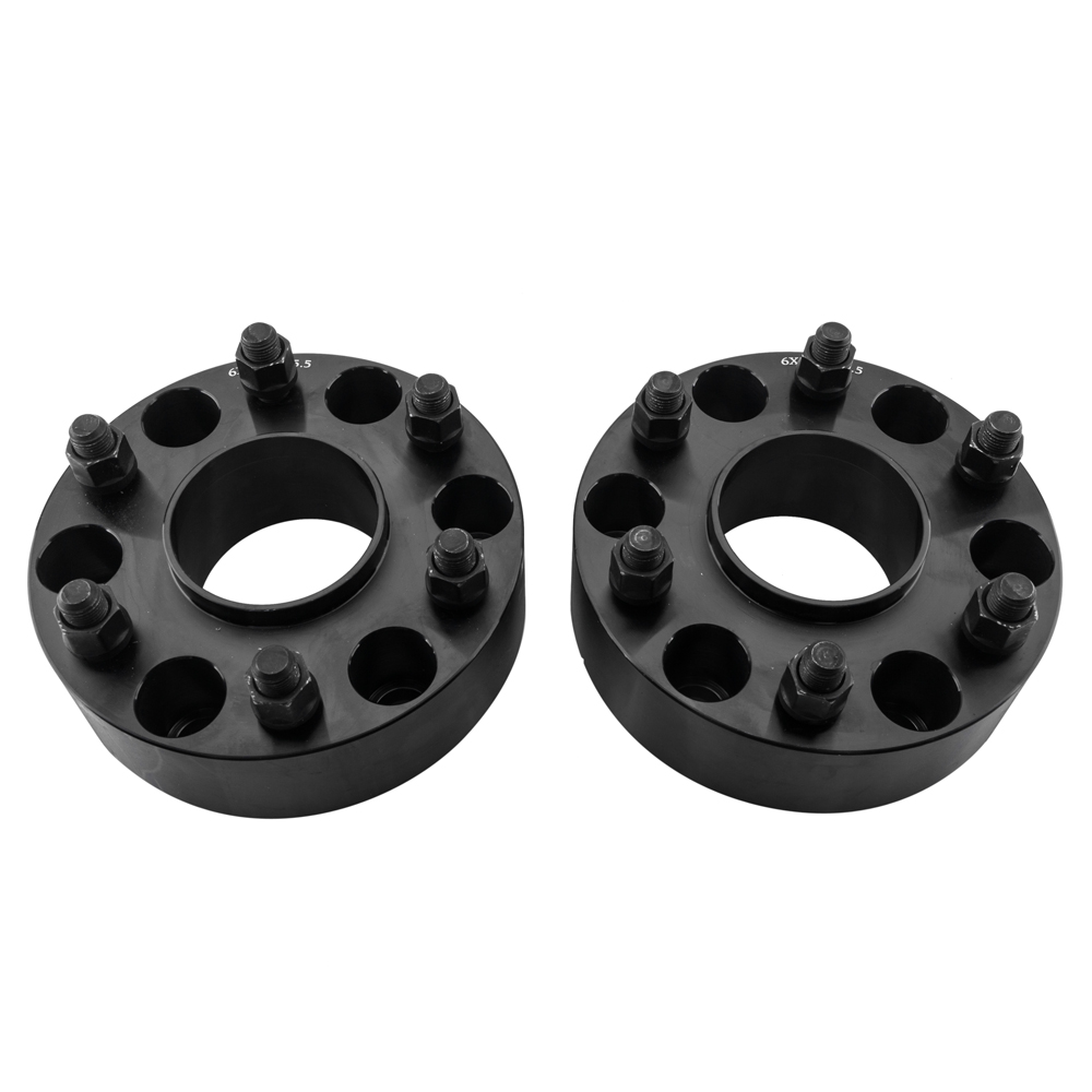 2X 2" Black 6x5.5 Hub Centric Wheel Spacers Adapters For 199916 Chevy