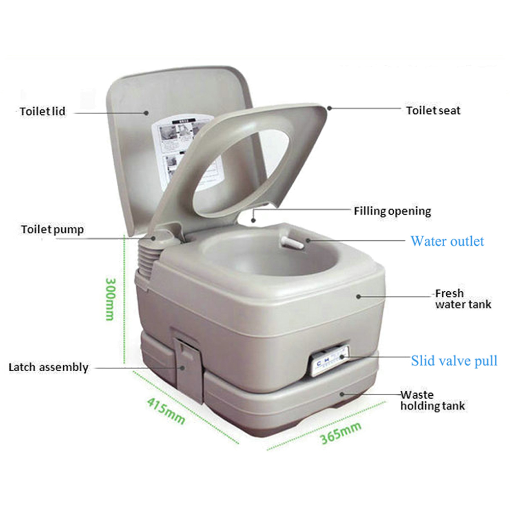 10L Portable Outdoor Camping Toilet Flush Travel Vehicle Potty Indoor
