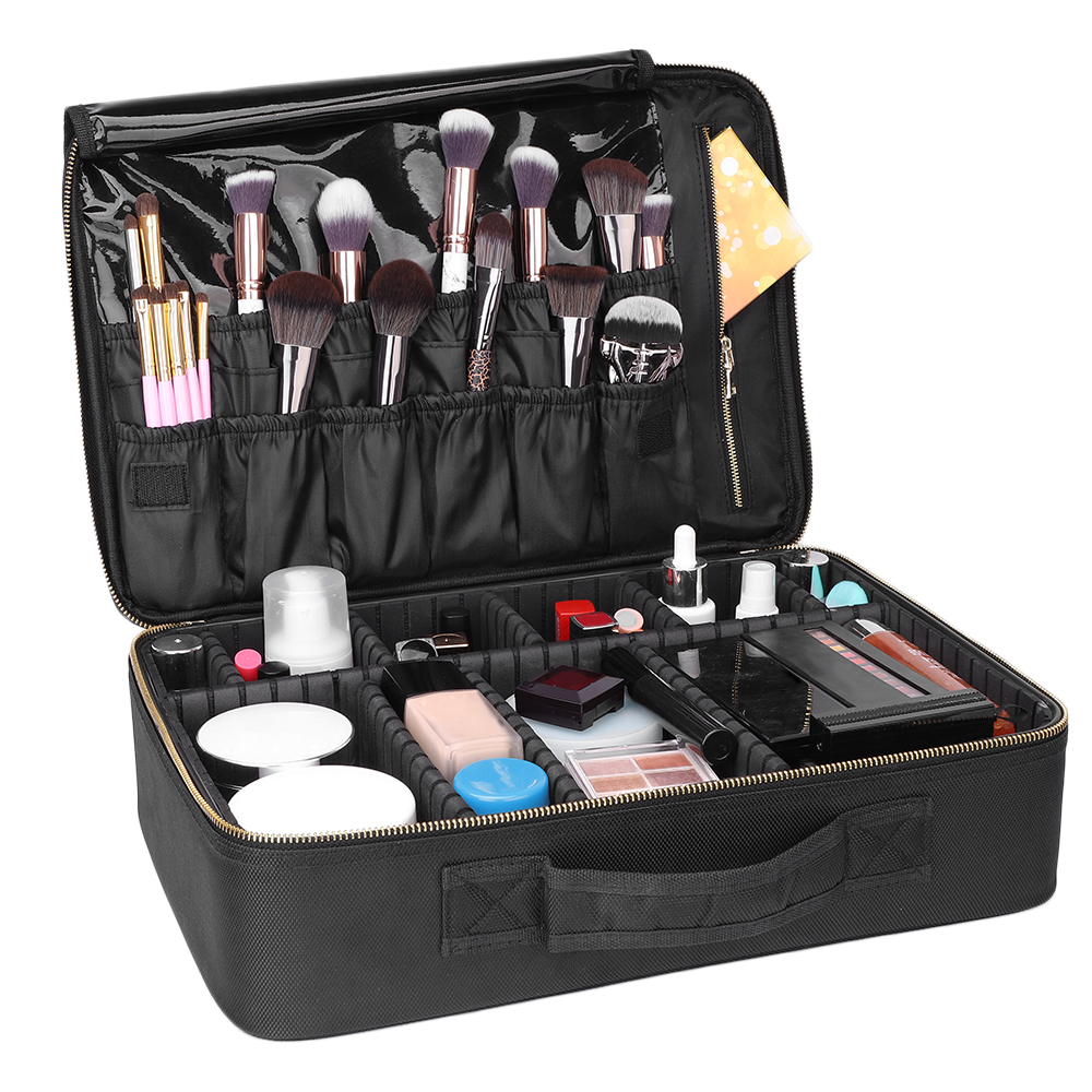 Professional Makeup Bag Cosmetic Case Storage Handle Organizer Travel Kit US NEW | eBay