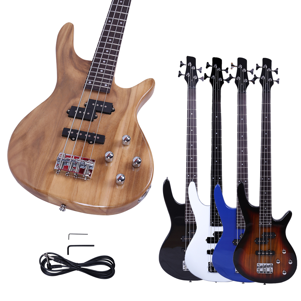 New 34" Basswood 24 Frets Right Handed 4 Strings Electric Bass Guitar eBay