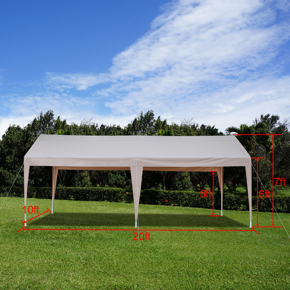 10 X 20 Steel Frame Canopy Shelter Portable Carport Car Garage W