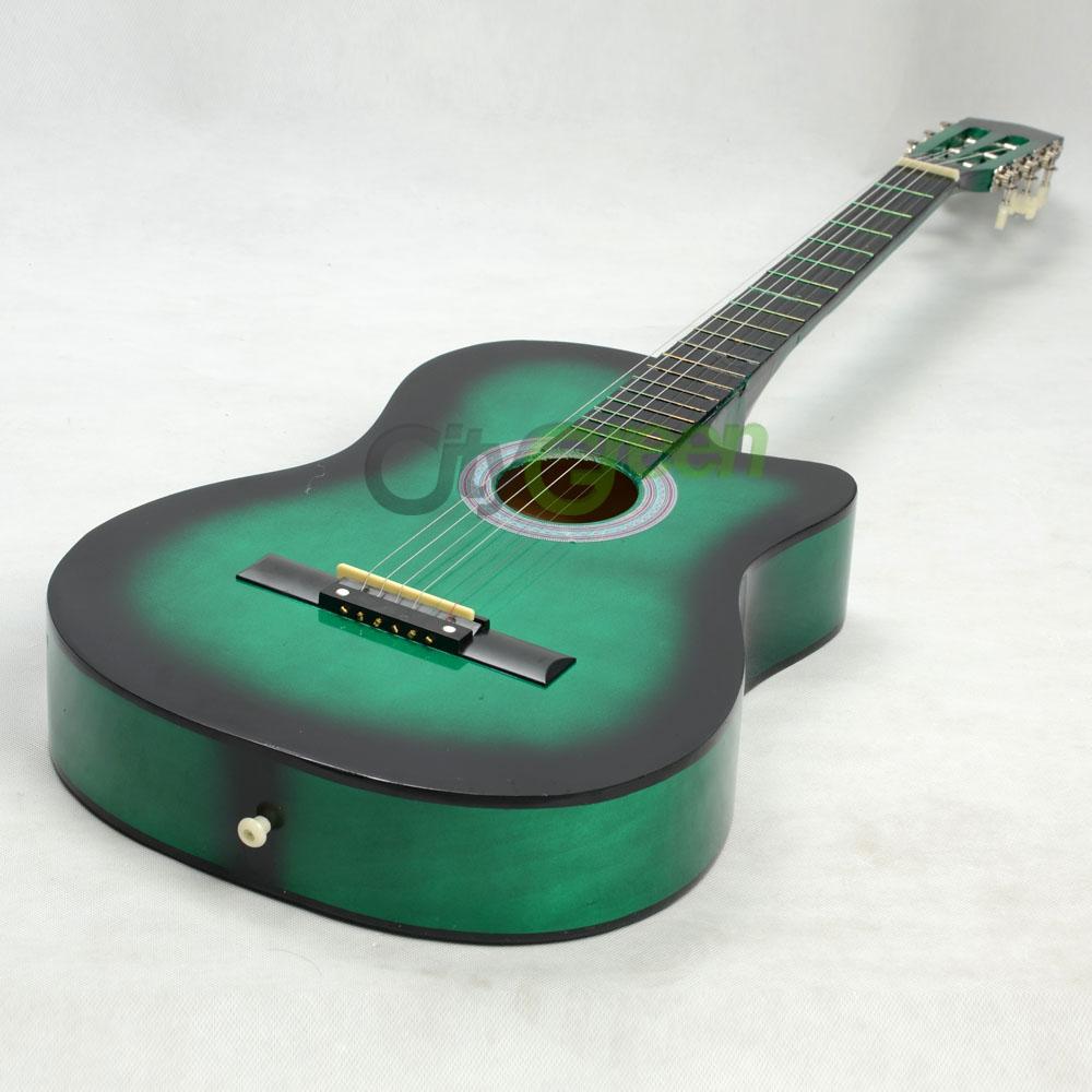 New Beginner Cutaway Acoustic Guitar Green with Gig bag +Tuner +Strap +picks eBay