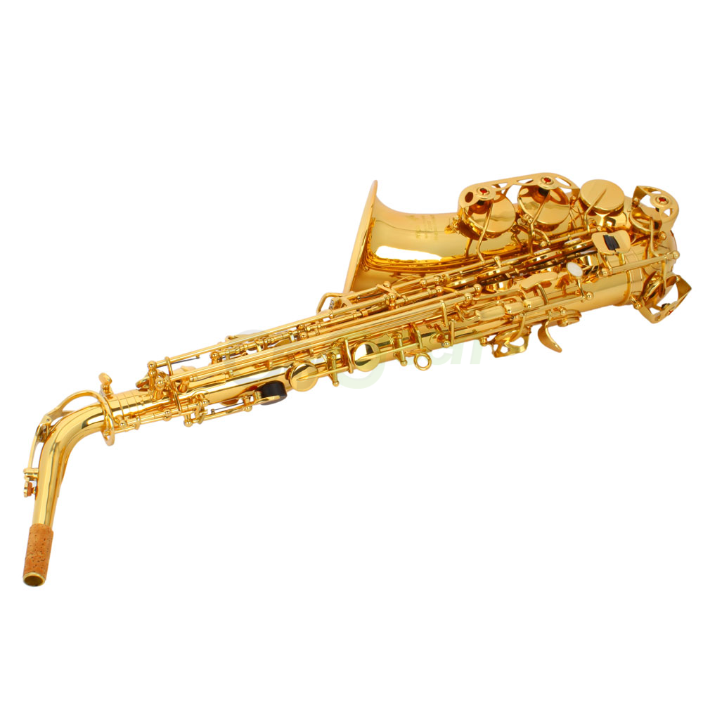 New Professional Gold Eb Alto Sax Saxophone with Case & Digital Tuner